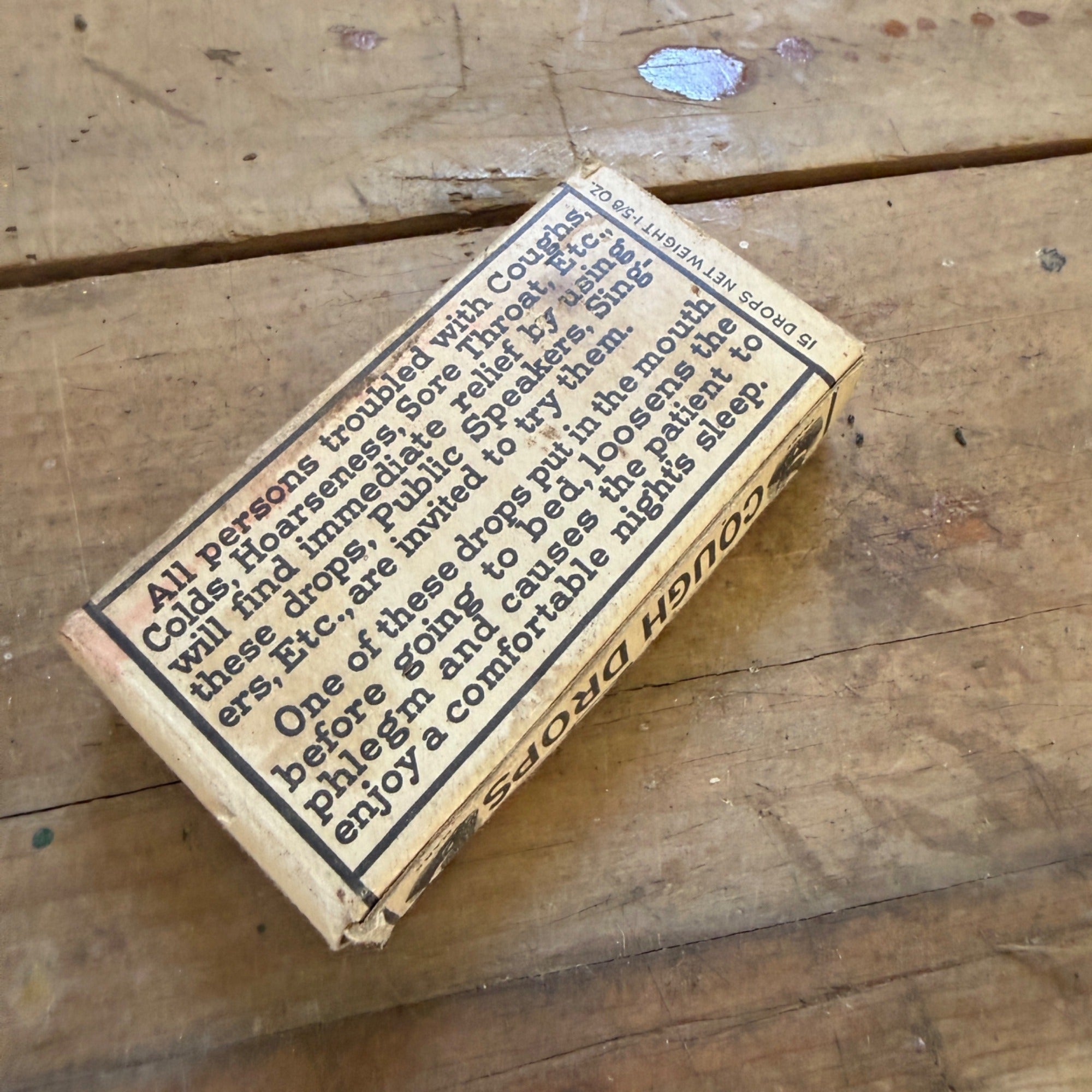 Antique Smith Brothers S.B. Cough Drops Box Poughkeepsie NY Advertising Drug