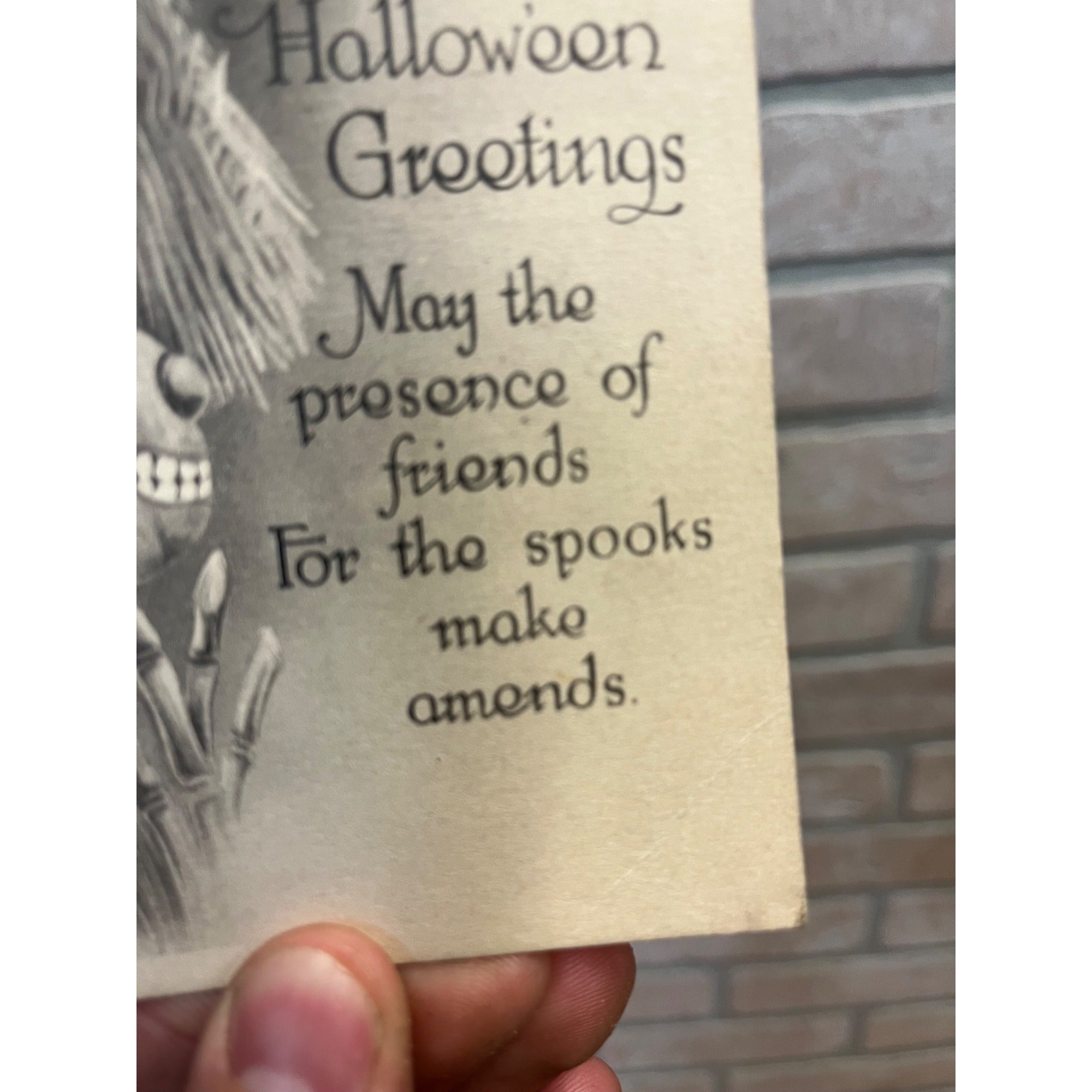 Antique 1908-1915 Halloween Greetings Postcard Gibson Art Co JOL Bat Moon Hay