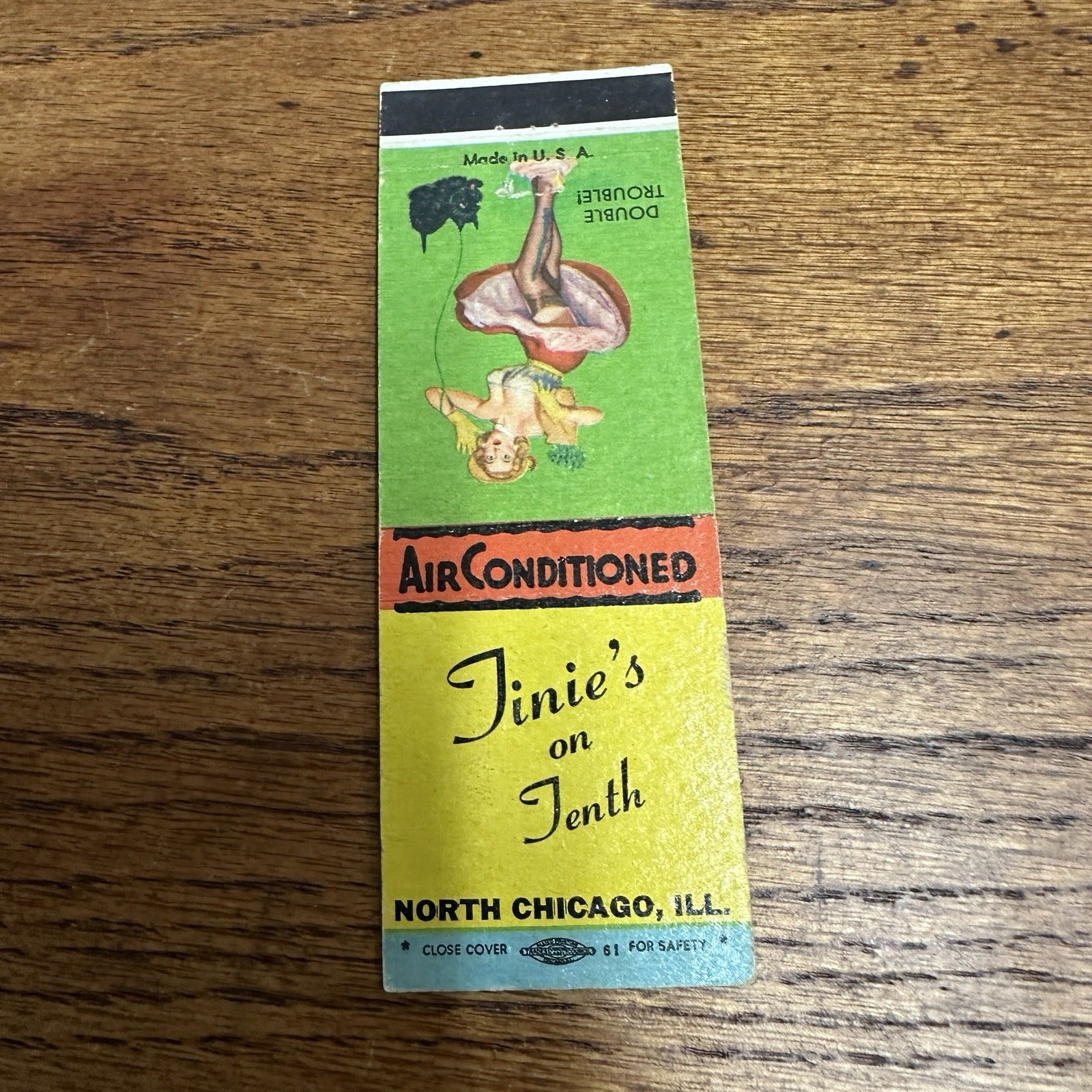 Vintage 1940s Pinup Girl Girlie Matchbook Cover Tinies on Tenth Chicago ILL