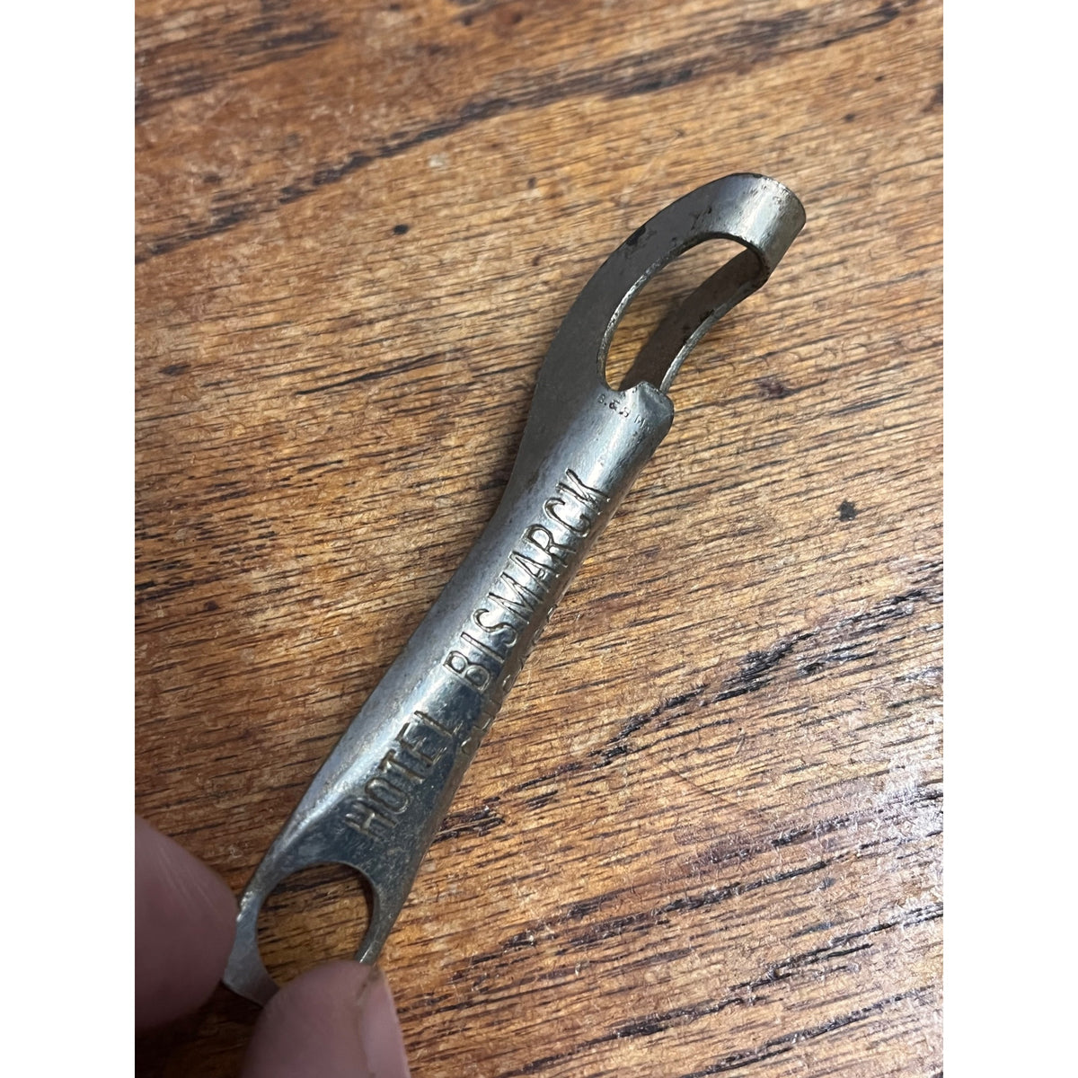 1940’s Hotel Bismarck Chicago, IL Metal Soda Bottle Opener Beer Bottle Early