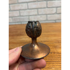 Antique Victorian Walnut Figural Nut Cracker Stand & Hammer 2pc Cast metal