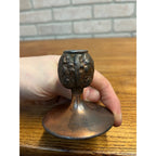Antique Victorian Walnut Figural Nut Cracker Stand & Hammer 2pc Cast metal