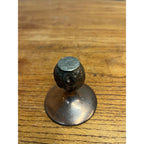 Antique Victorian Walnut Figural Nut Cracker Stand & Hammer 2pc Cast metal