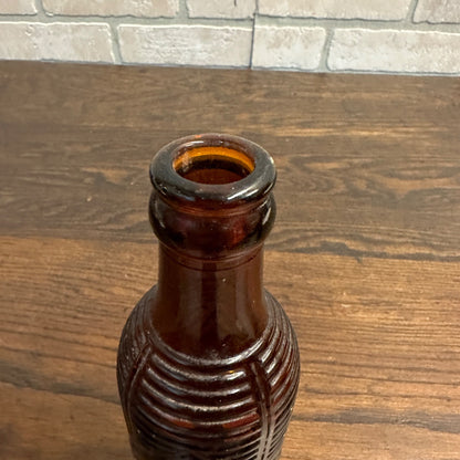 Vintage 1964 Orange Crush Soda Brown Ribbed Crushie Bottle ACL Glass