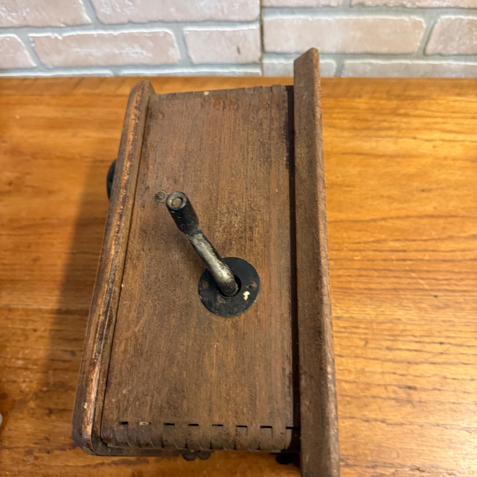 Antique Oak Ringer Box Telephone 1910s Oak Wall Handset