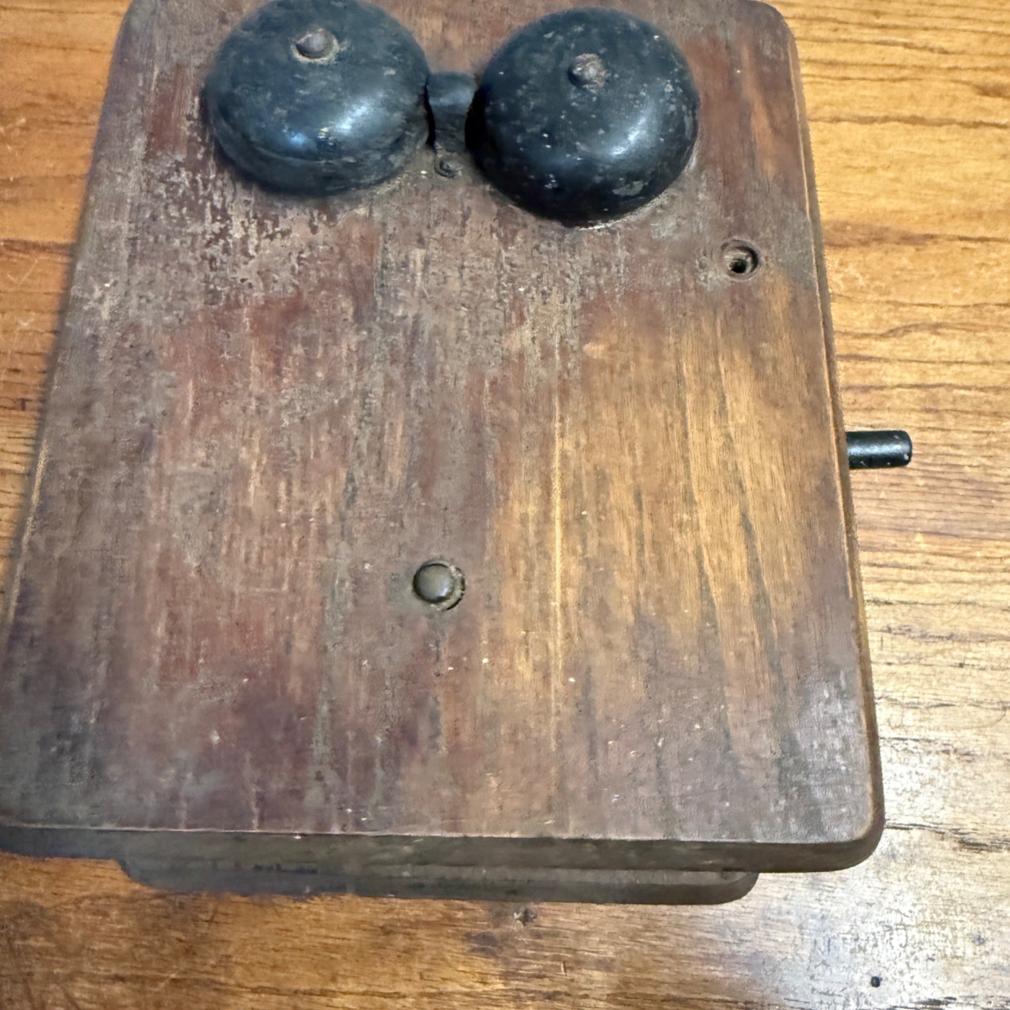 Antique Oak Ringer Box Telephone 1910s Oak Wall Handset