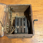 Antique Oak Ringer Box Telephone 1910s Oak Wall Handset