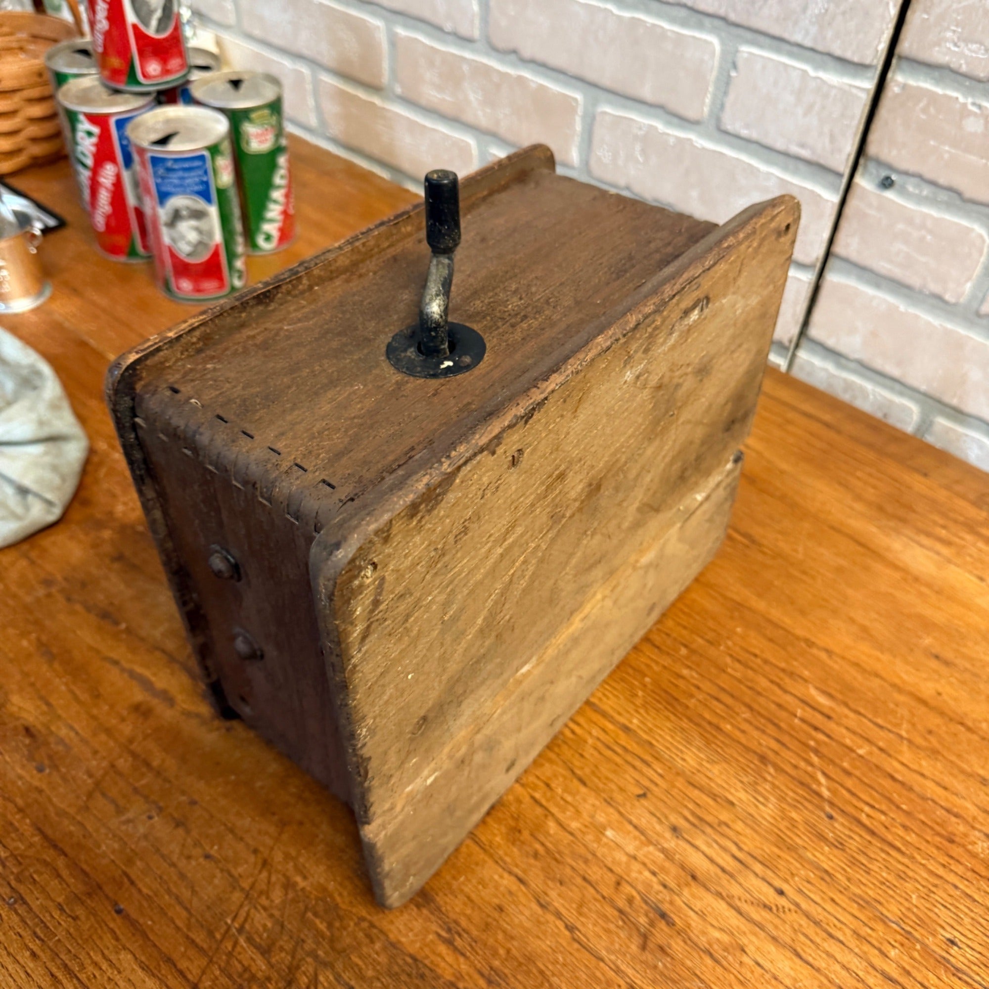 Antique Oak Ringer Box Telephone 1910s Oak Wall Handset