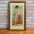 1904 Anheuser-Busch Budweiser Beer Girl Reprint Litho Bar Sign Framed