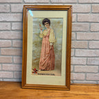 1904 Anheuser-Busch Budweiser Beer Girl Reprint Litho Bar Sign Framed