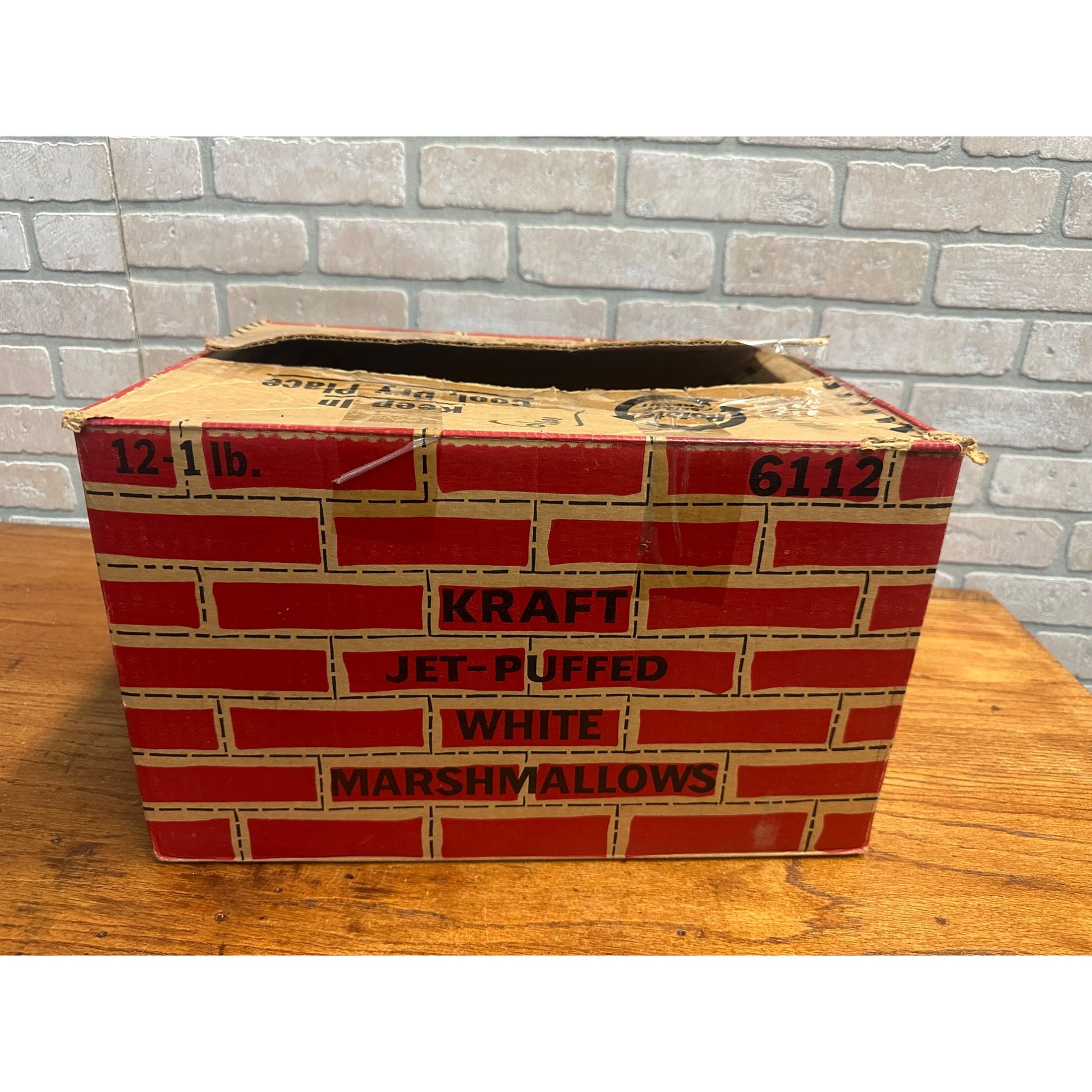 Vintage 1960s Kraft Jet-Puffed Marshmallows Christmas Empty Cardboard Box