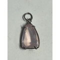 Vintage Rose Quartz Pendant Silver Tone Faceted Freeform Gemstone Charm