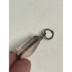 Vintage Rose Quartz Pendant Silver Tone Faceted Freeform Gemstone Charm