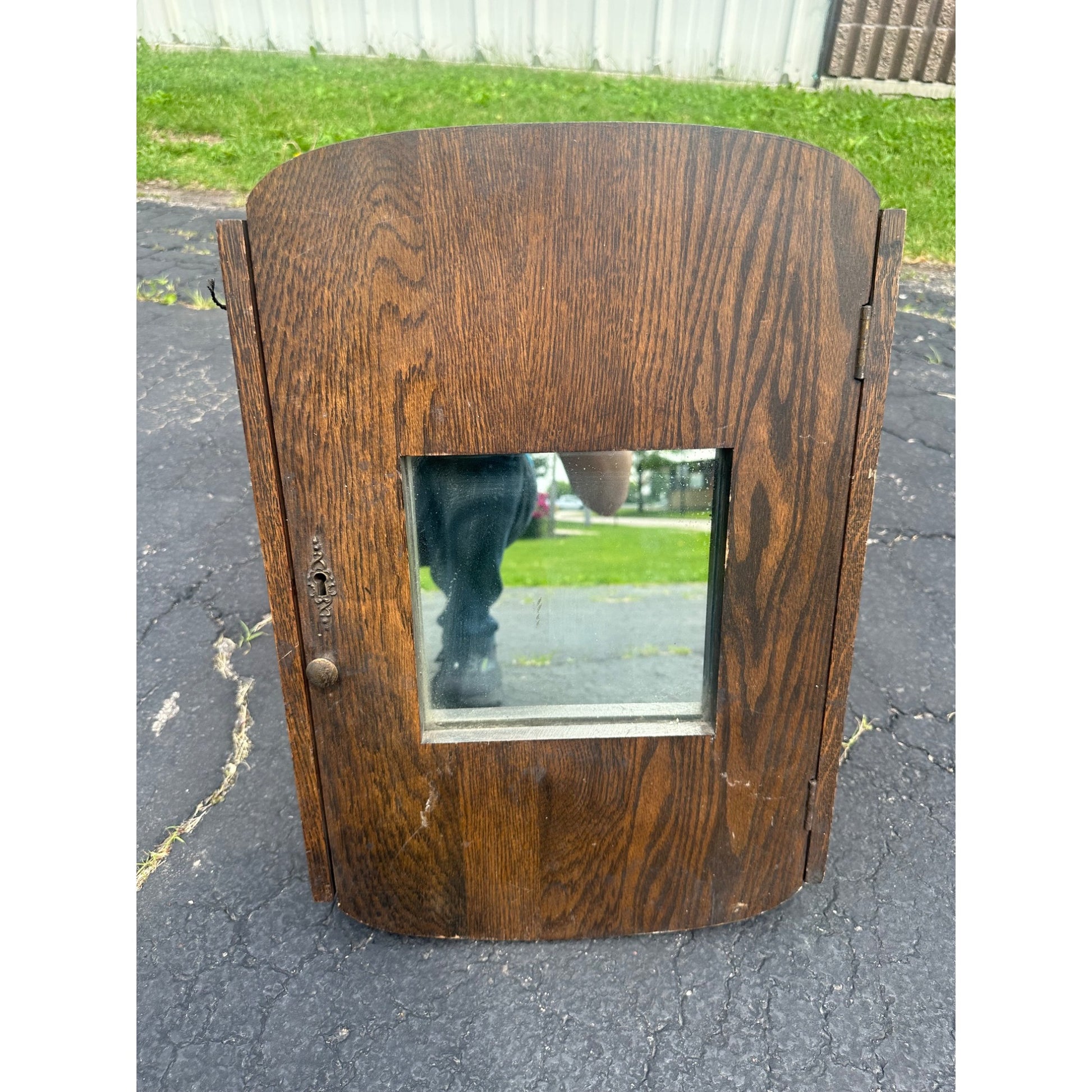 Antique 1800s Arts & Crafts Mission Oak Medicine Cabinet Mirror