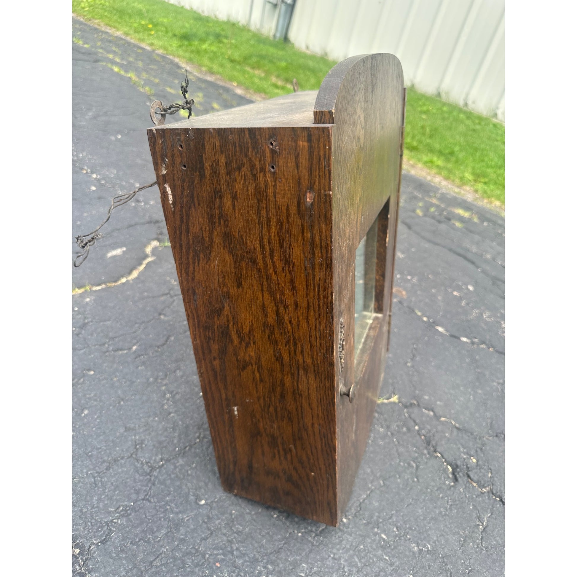 Antique 1800s Arts & Crafts Mission Oak Medicine Cabinet Mirror