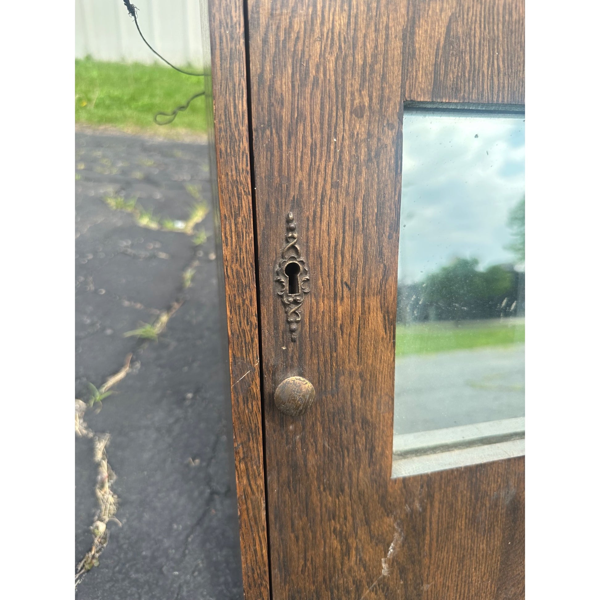 Antique 1800s Arts & Crafts Mission Oak Medicine Cabinet Mirror