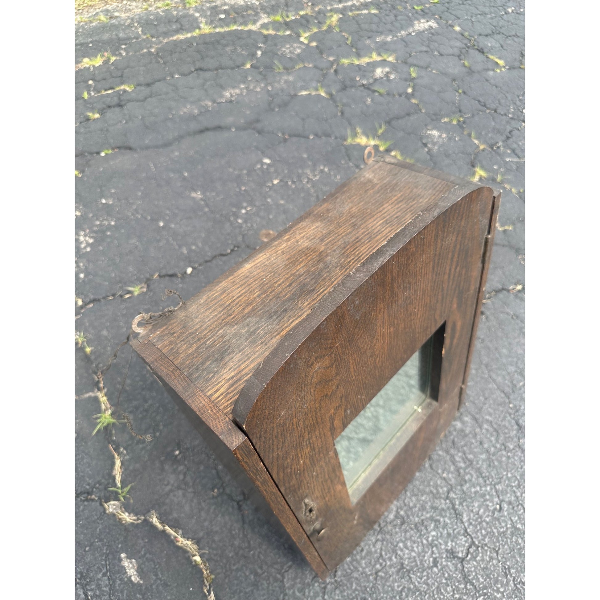 Antique 1800s Arts & Crafts Mission Oak Medicine Cabinet Mirror