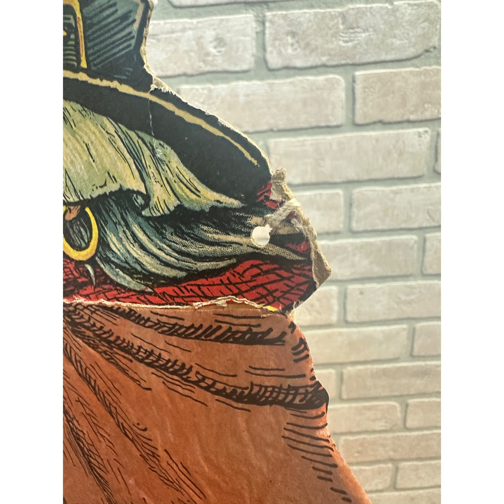 SCARCE Vintage 1930s Halloween Diecut Beistle Walking Witch Crepe Paper Antique