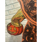 SCARCE Vintage 1930s Halloween Diecut Beistle Walking Witch Crepe Paper Antique