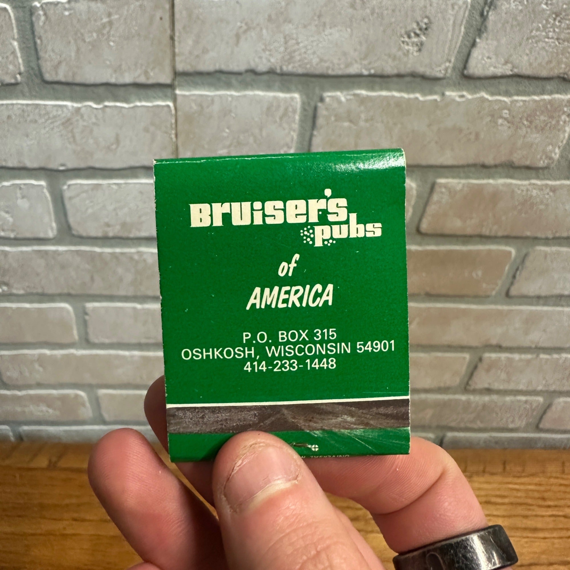 The Bruiser's Pub Tavern Oshkosh Wisconsin Matchbook