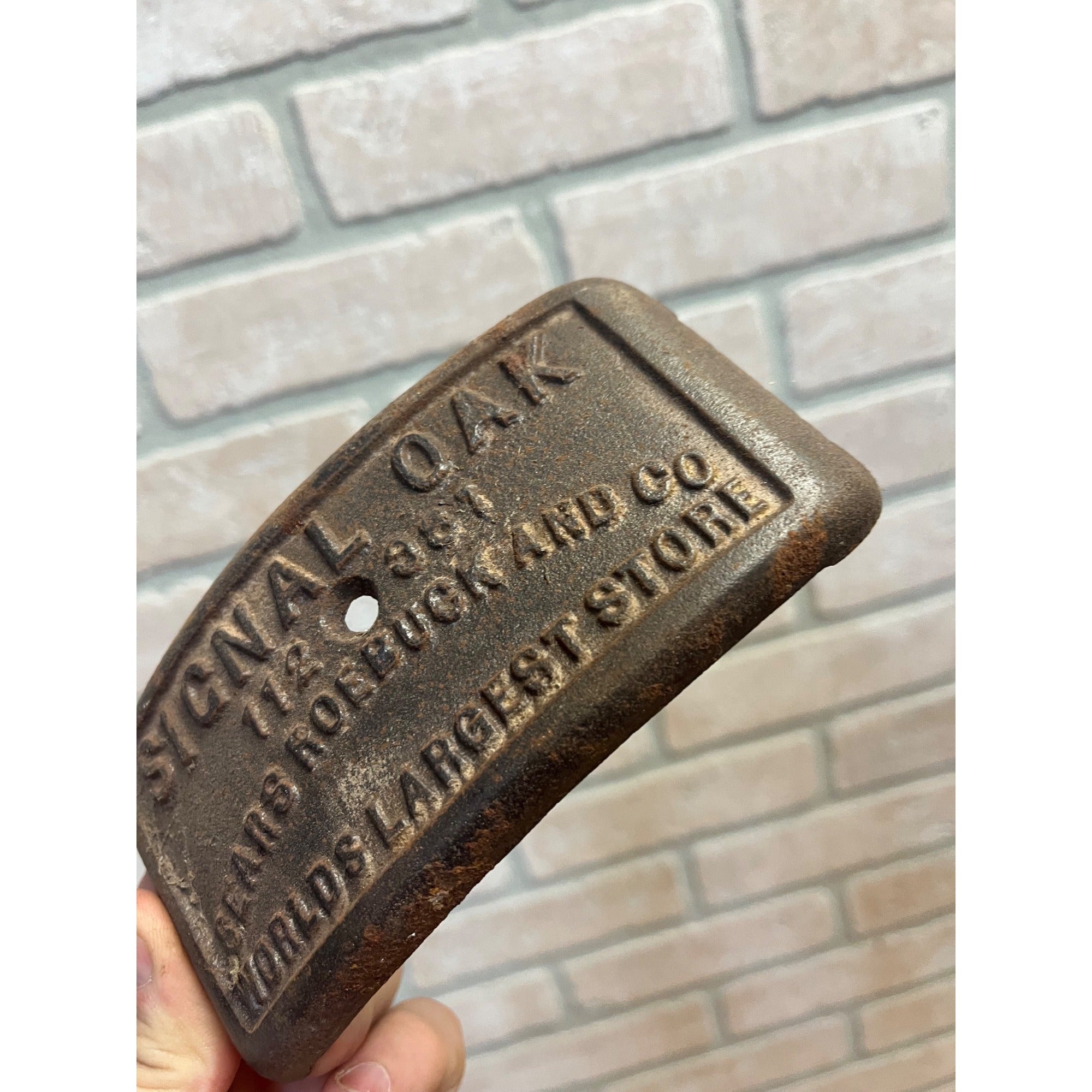Vintage Cast Iron Signal Oak Stove Sign Nameplate Badge Emblem 112 301
