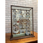 Antique Wood and Glass Mercantile Arrow Collar Store Display / Vintage Clothing / Haberdashery