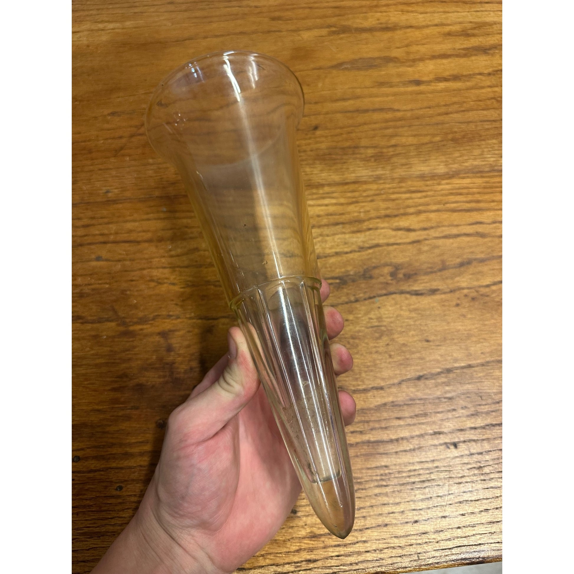 Vintage Cemetery Graveyard Glass Flower Vase Holder Funeral / Hearse Espergne