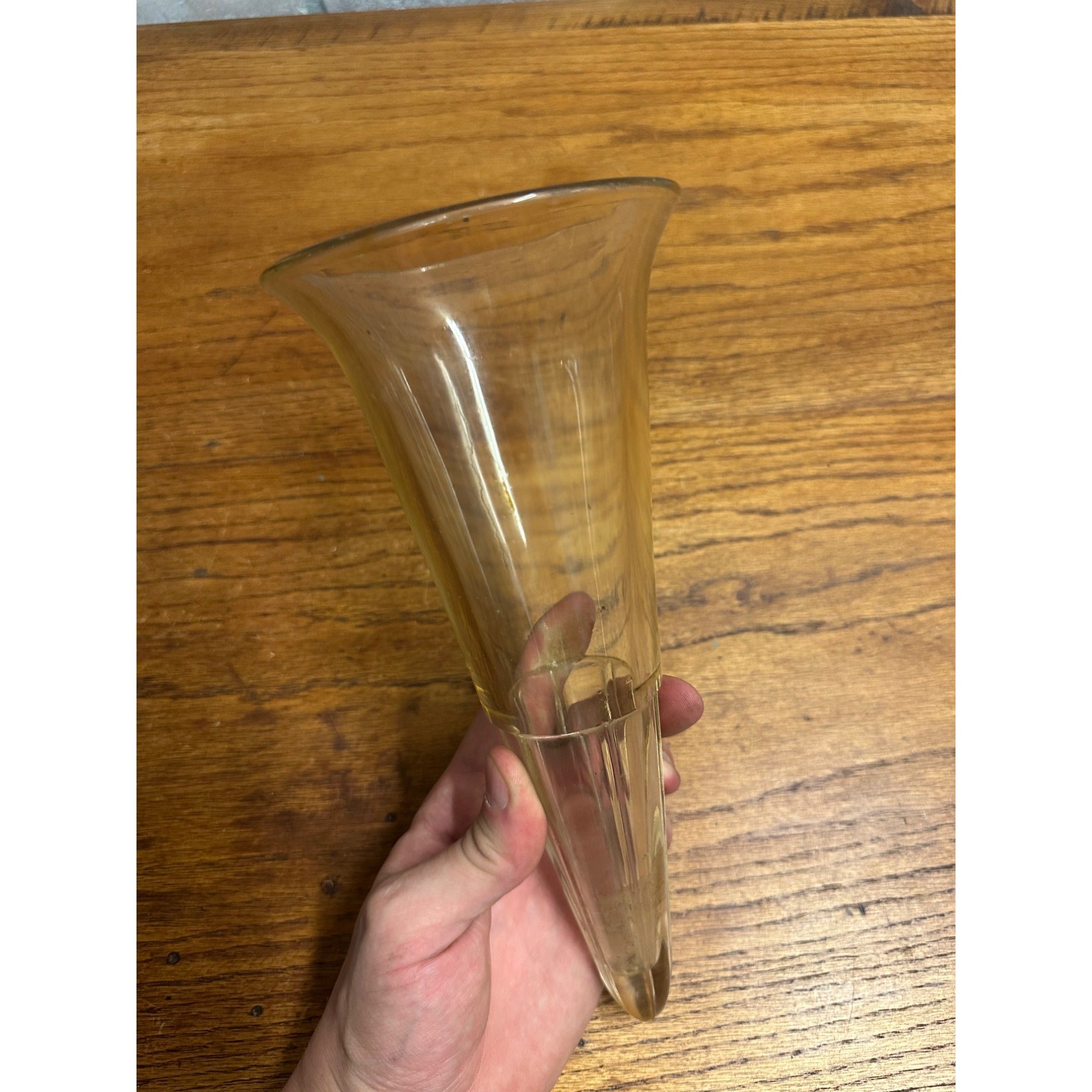 Vintage Cemetery Graveyard Glass Flower Vase Holder Funeral / Hearse Espergne