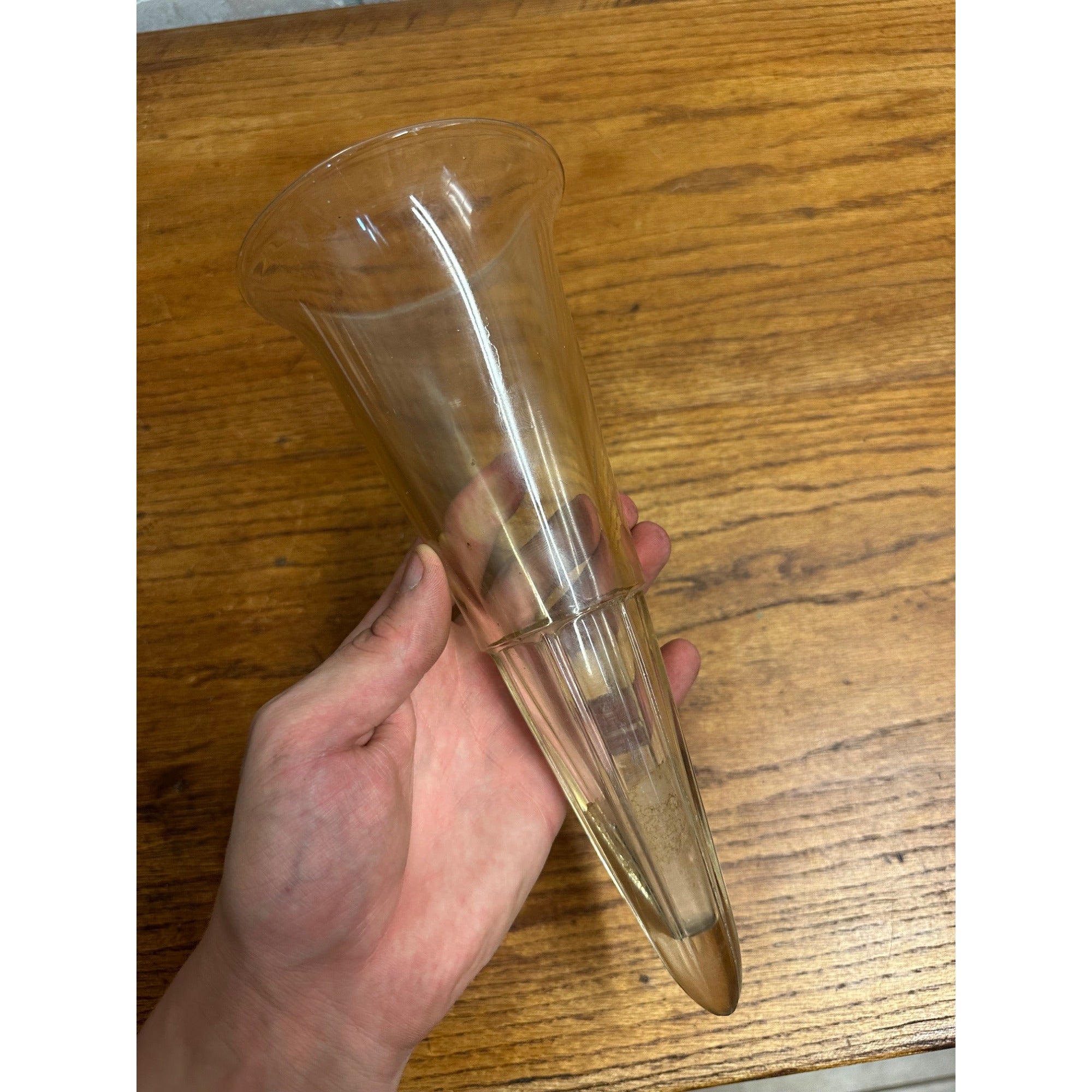 Vintage Cemetery Graveyard Glass Flower Vase Holder Funeral / Hearse Espergne