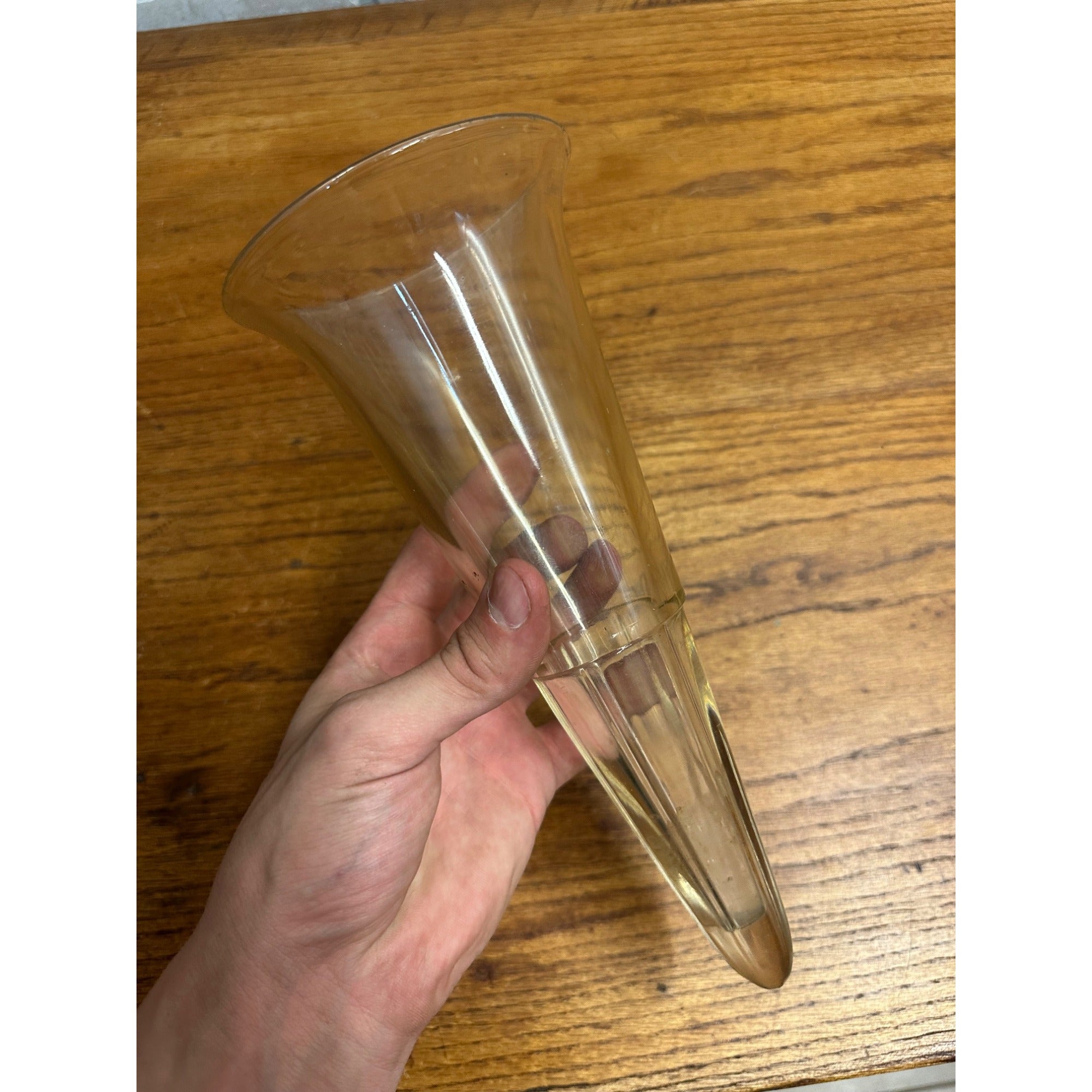 Vintage Cemetery Graveyard Glass Flower Vase Holder Funeral / Hearse Espergne