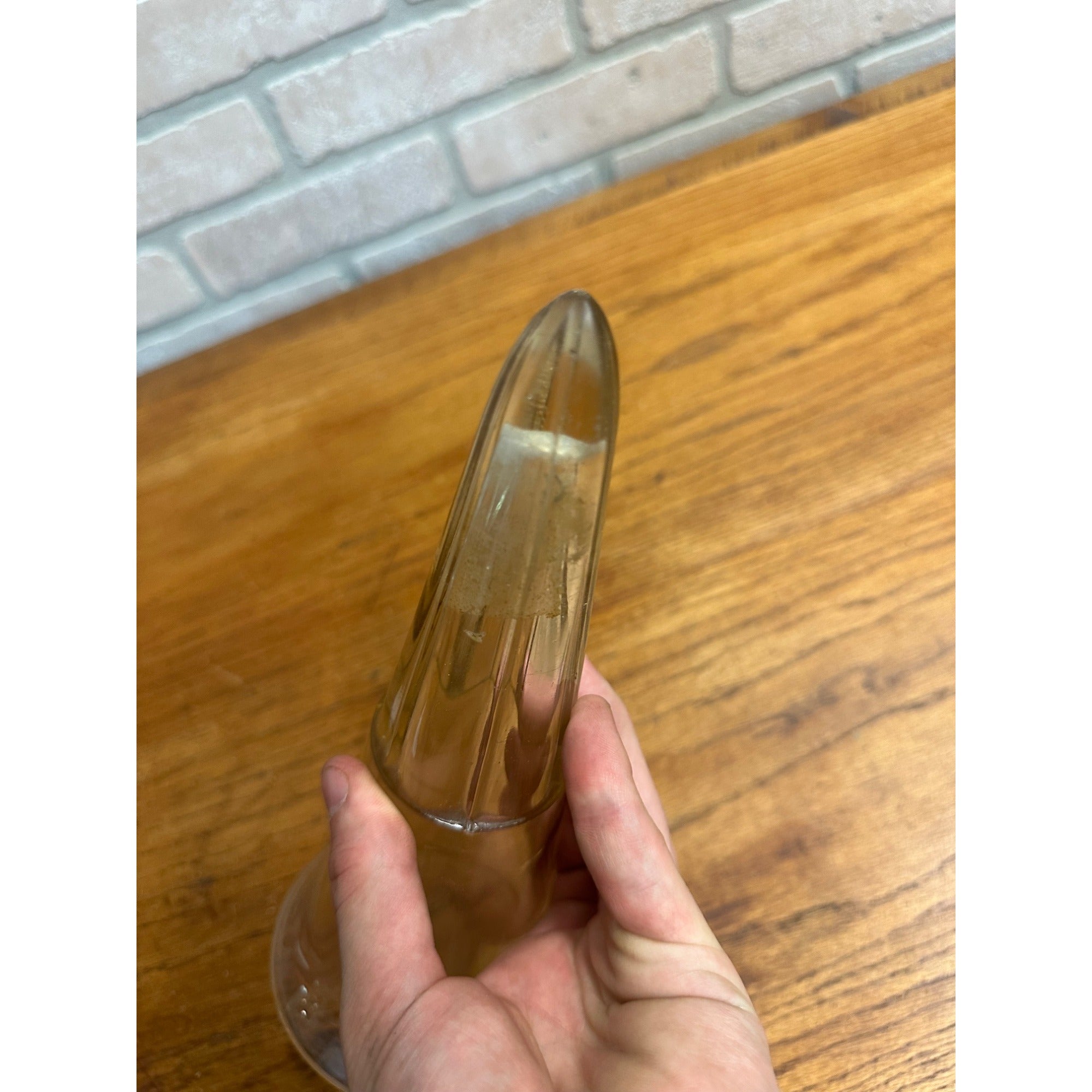 Vintage Cemetery Graveyard Glass Flower Vase Holder Funeral / Hearse Espergne