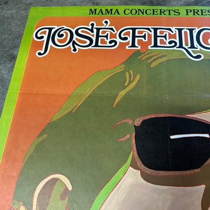 Original Berlin Jose Feliciano 1972 Concert Tour PosterLatin Pop Germany Mid Century