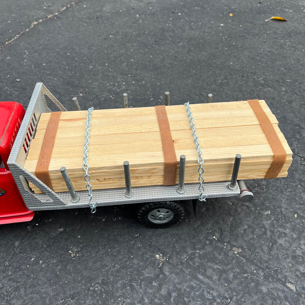 Vintage 1955 Tonka Lumber Truck Flatbed Hauler w/Interchangeable Steak Bed Toy