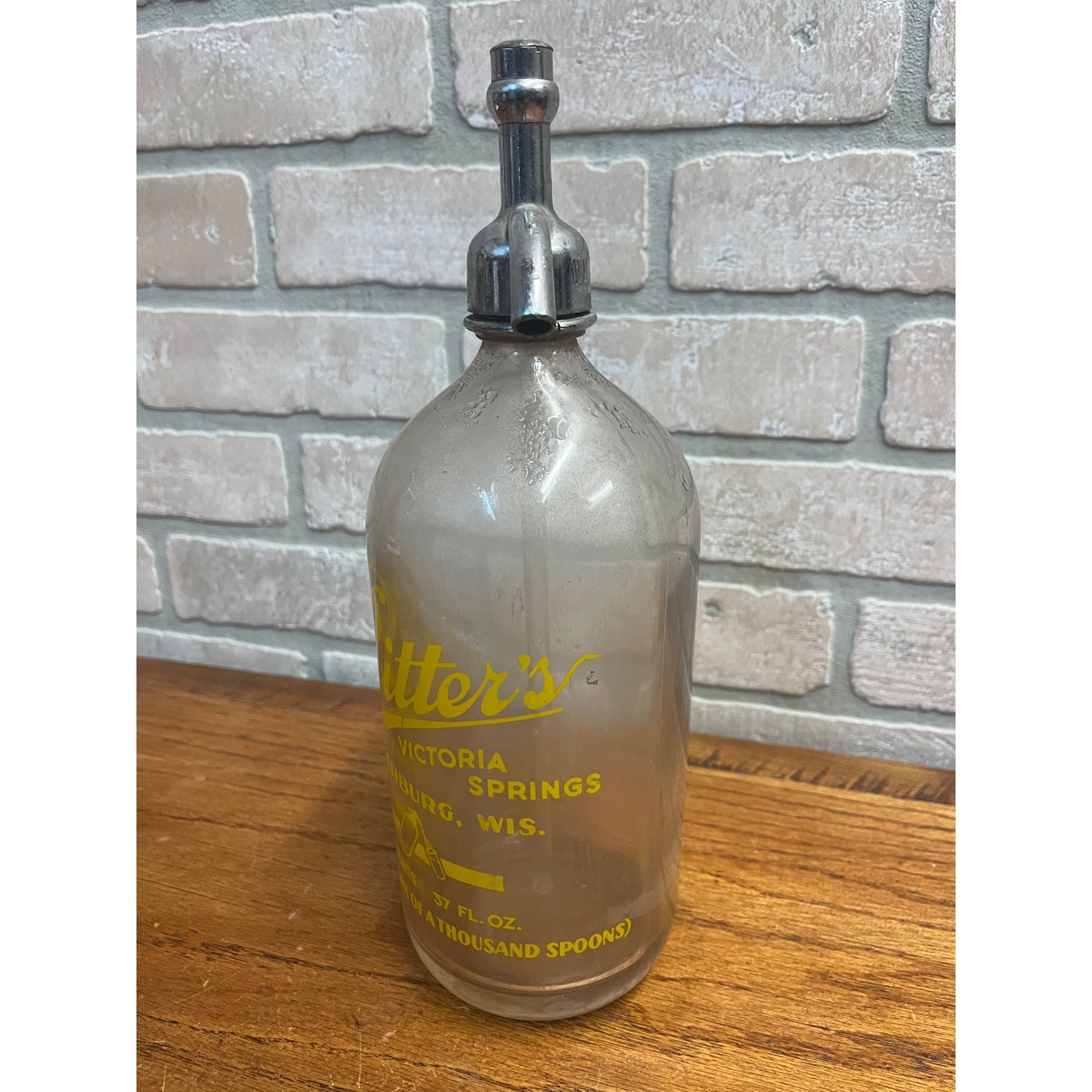 Vintage Ritter's Victoria Springs Cedarburg Wisconsin Seltzer Bottle Wis WI