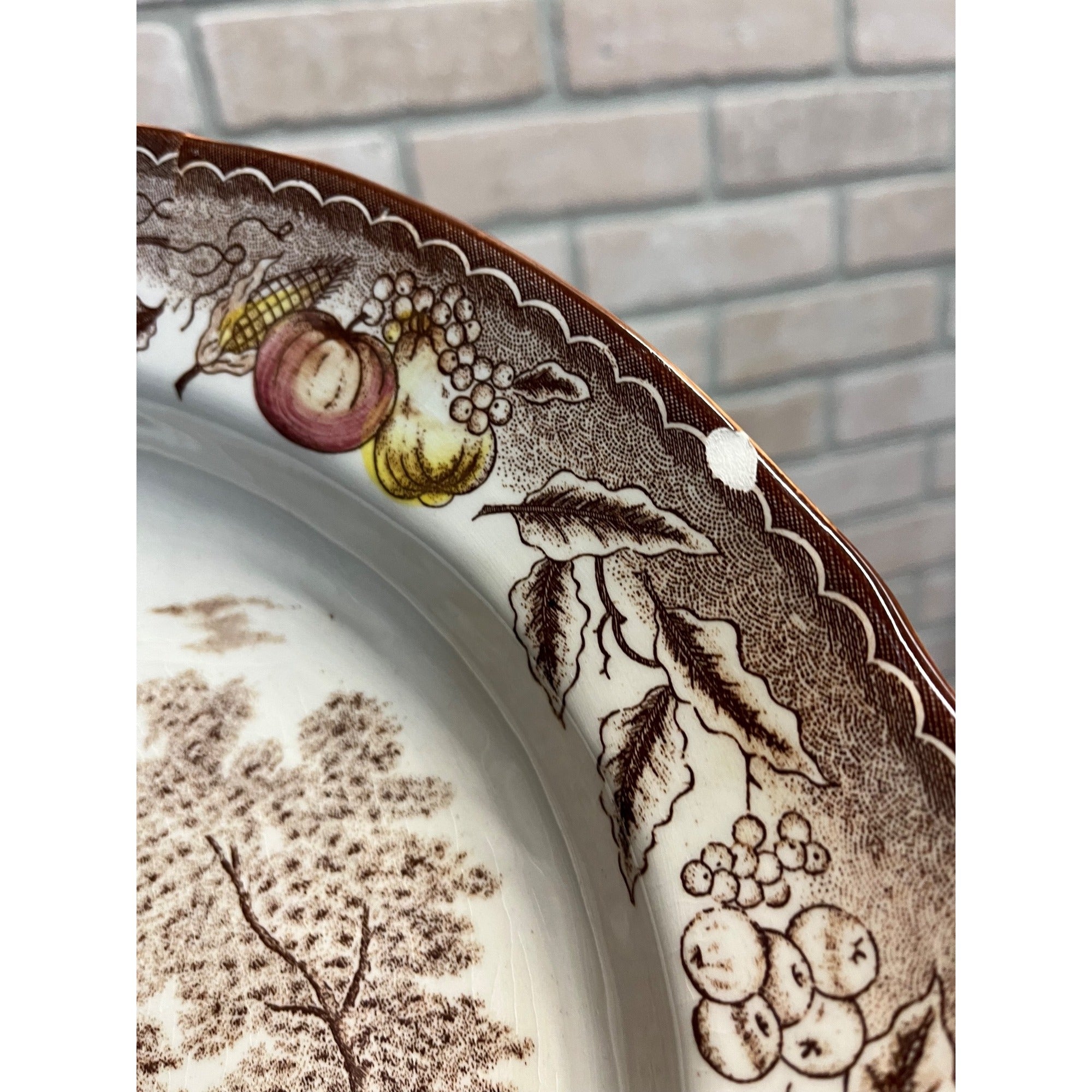 Large Vintage Turkey Platter Porcelain China 18.5" by 14"