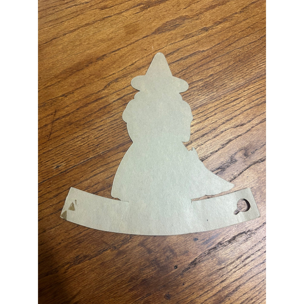 Vintage 1950s Beistle Halloween Diecut Standup - Witch w/ Broom