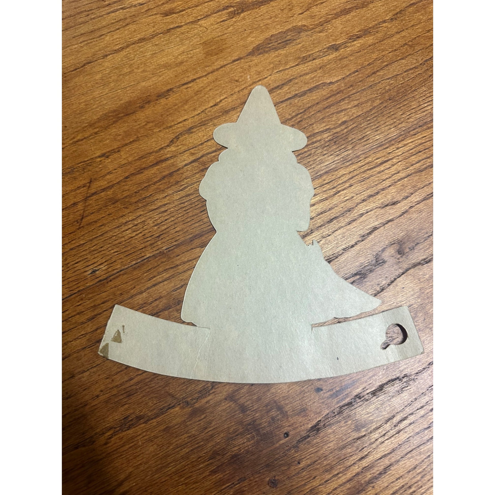 Vintage 1950s Beistle Halloween Diecut Standup - Witch w/ Broom