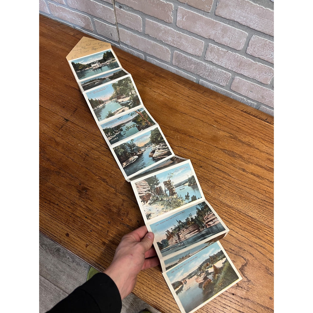 Vintage The Dells Of The Wisconsin River Souvenir Postcard Views Folder Fold-Out