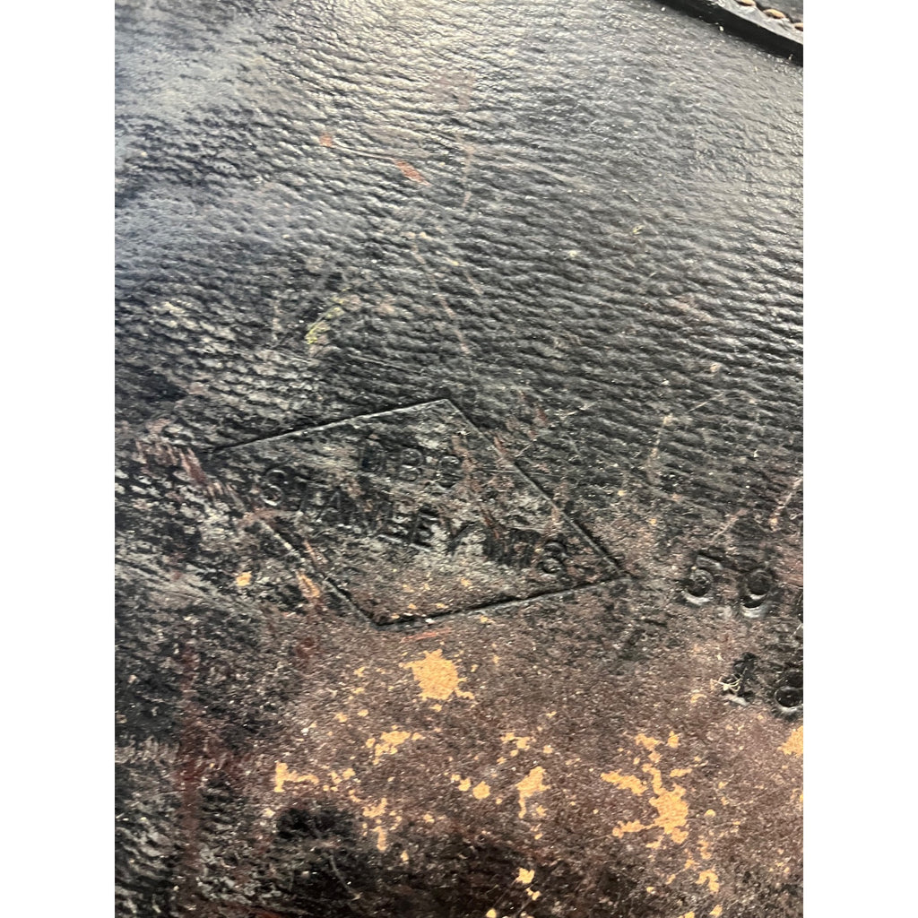 Antique Early 1900s Doctor Bag Medicine Bag Black Leather No Key - Distressed