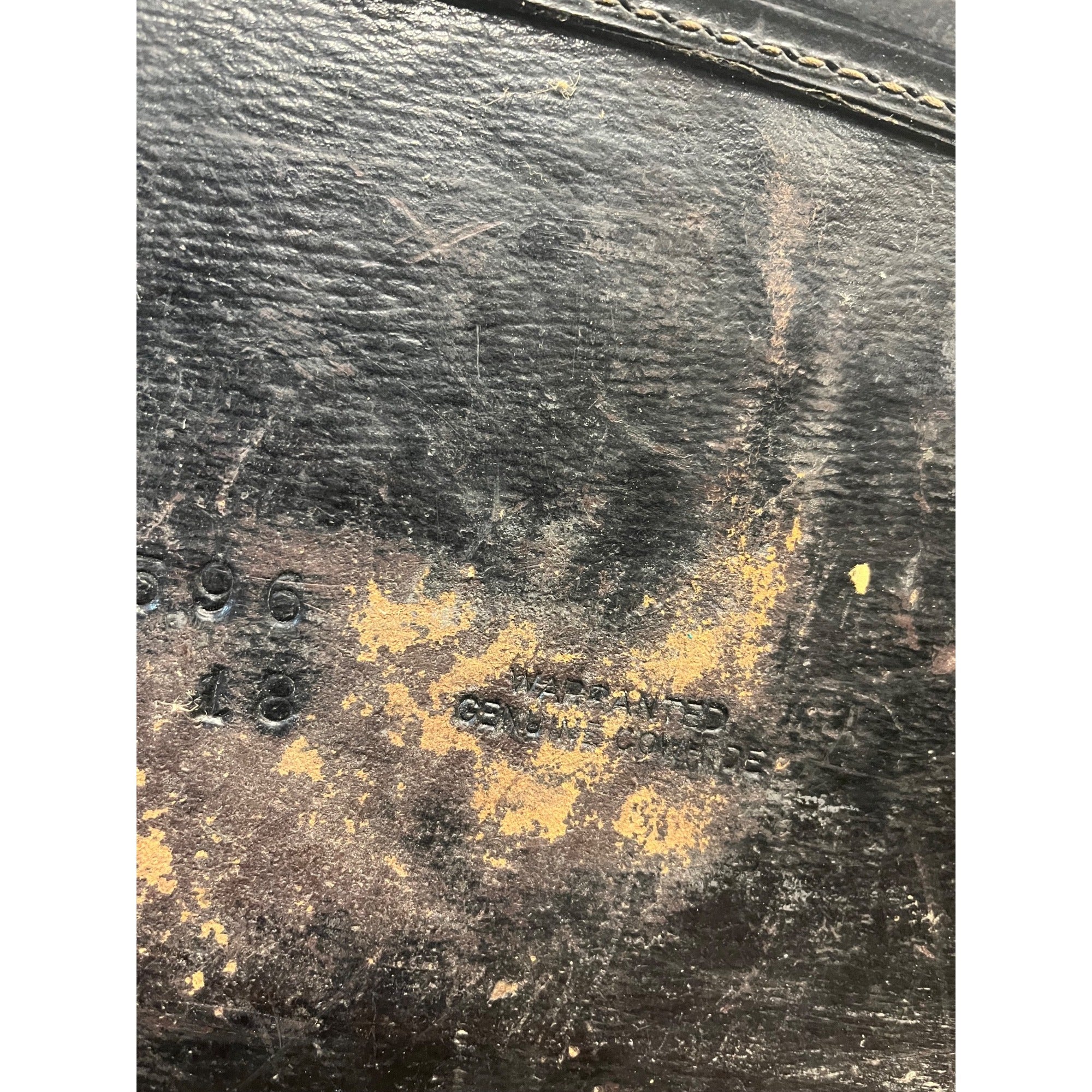 Antique Early 1900s Doctor Bag Medicine Bag Black Leather No Key - Distressed