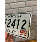 1994 South Carolina SC License Plate Tag Dealer Plate MR12412