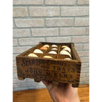 Antique Wood Star Egg Carrier Crate Dozen Milk Glass Eggs Crate John G Elbs 1906