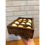 Antique Wood Star Egg Carrier Crate Dozen Milk Glass Eggs Crate John G Elbs 1906
