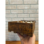 Antique Wood Star Egg Carrier Crate Dozen Milk Glass Eggs Crate John G Elbs 1906