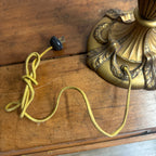 Antique Bronze Art Nouveau Victorian Lamp Base for Slag Glass / Stained Shade