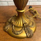 Antique Bronze Art Nouveau Victorian Lamp Base for Slag Glass / Stained Shade