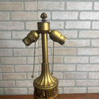 Antique Bronze Art Nouveau Victorian Lamp Base for Slag Glass / Stained Shade