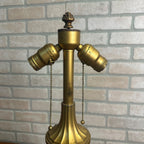 Antique Bronze Art Nouveau Victorian Lamp Base for Slag Glass / Stained Shade