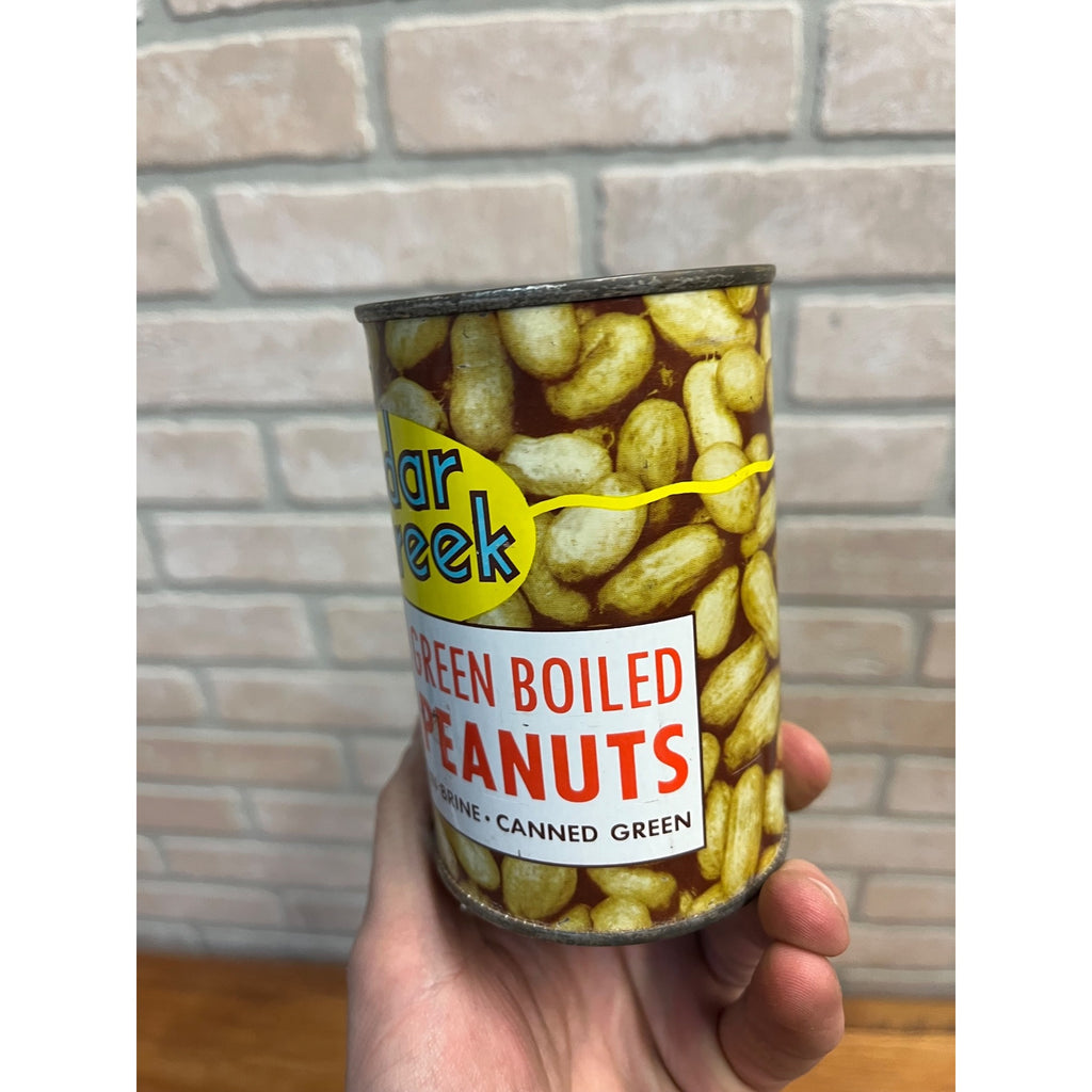 Vintage Cedar Creek Peanuts Keywind Tin Advertising Can Harrel Bros Eastman GA