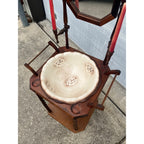 Antique Victorian Shaving Stand Mirror Wash Basin Pitcher Candle Holders c1900